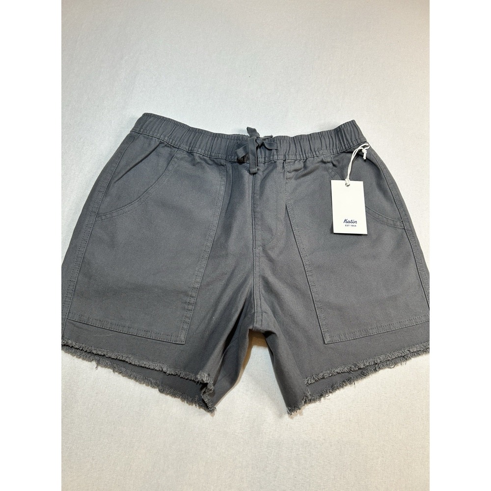 Katin Local Shorts S/M Elastic Waist Pull On Beach‎ Retro Skate Gray